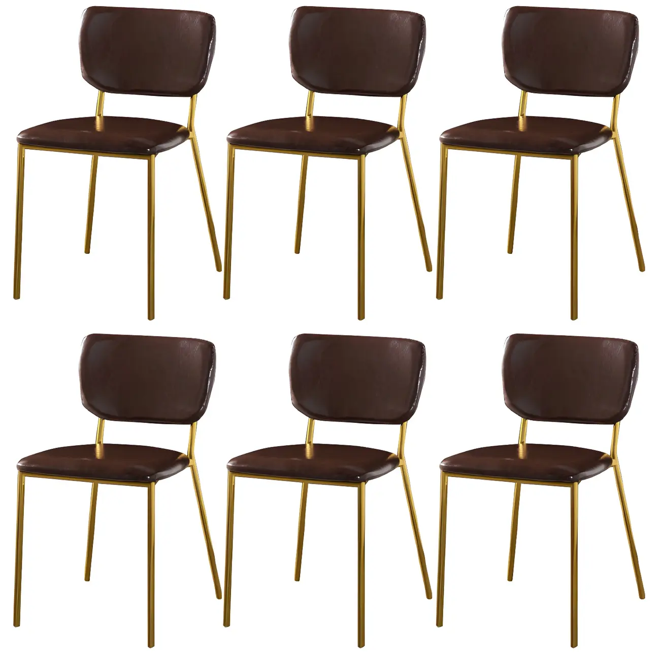Glam Open Back Armless Stackable Faux Leather Dining Chair Image - 53 | homeyfad