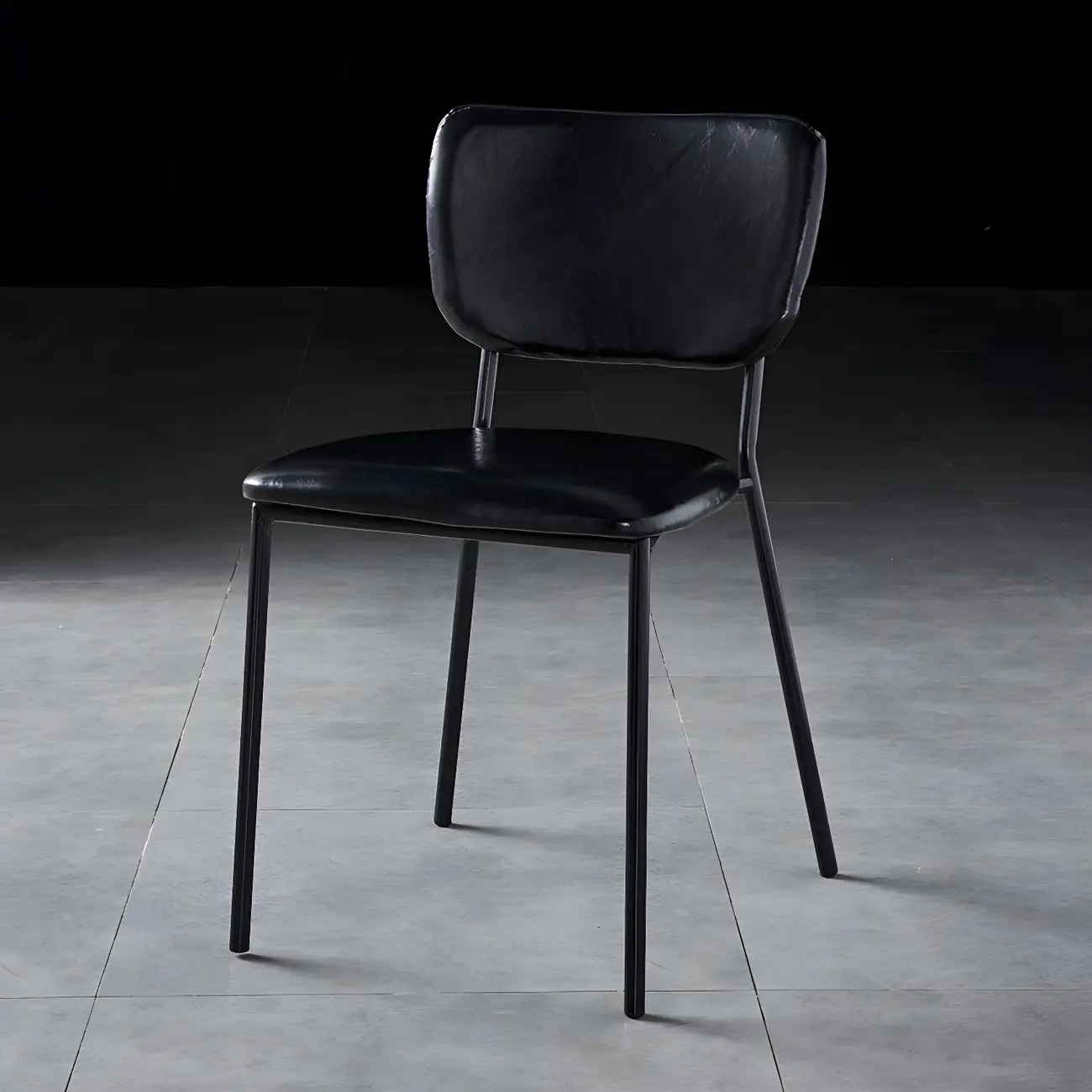 Glam Open Back Armless Stackable Faux Leather Dining Chair Image - 55 | homeyfad