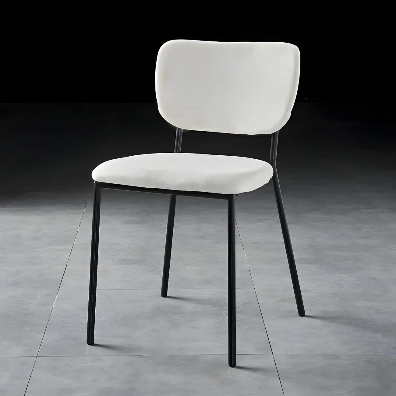 Glam Open Back Armless Stackable Faux Leather Dining Chair Image - 75 | homeyfad