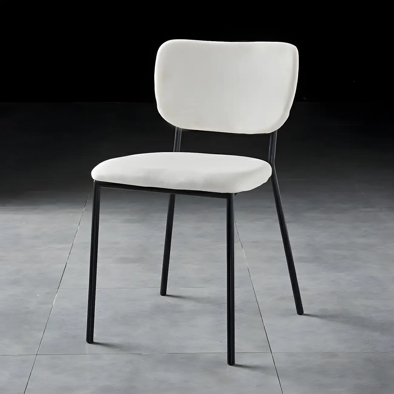 Glam Open Back Armless Stackable Faux Leather Dining Chair Image - 75