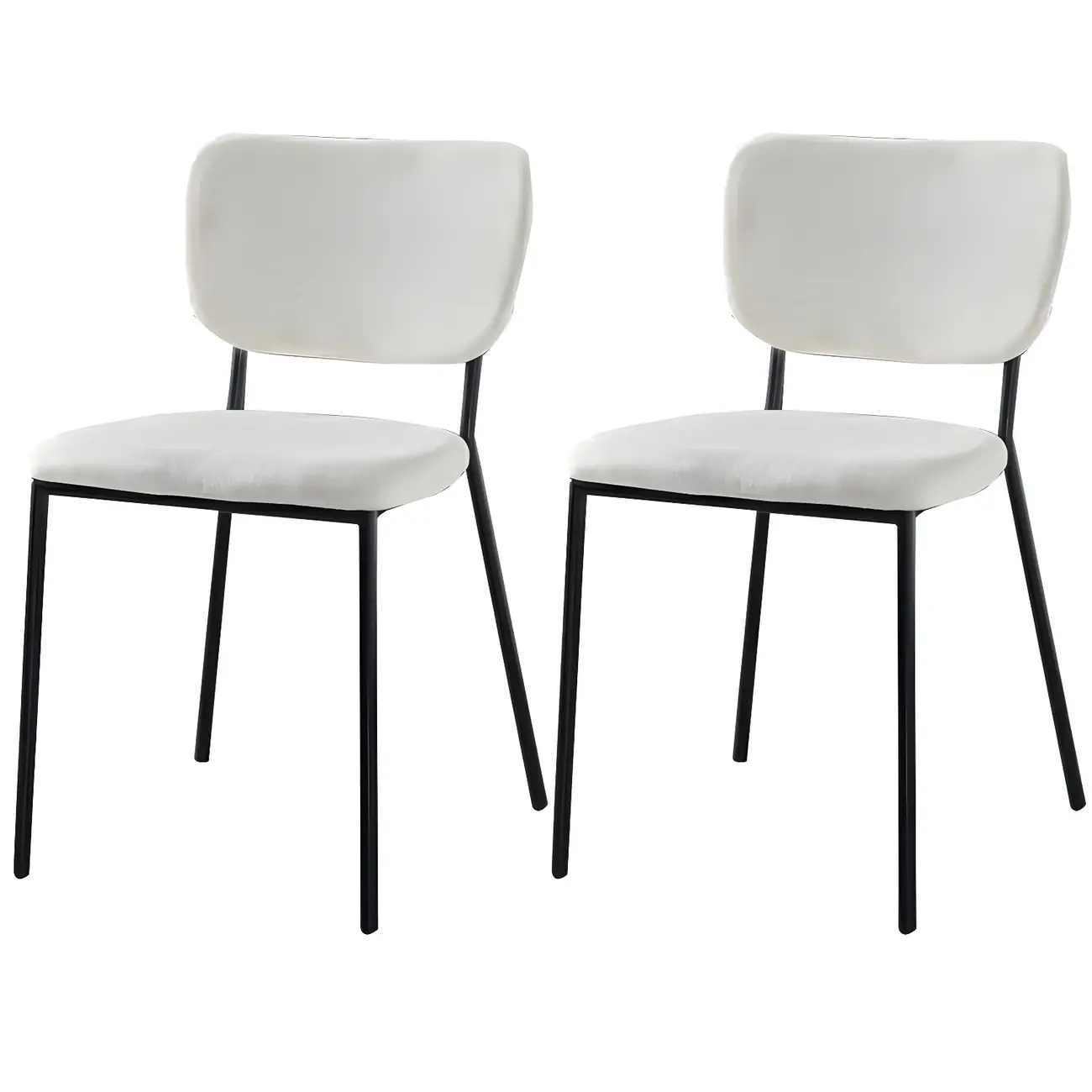 Glam Open Back Armless Stackable Faux Leather Dining Chair Image - 76 | homeyfad