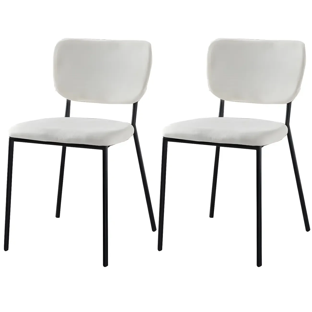 Glam Open Back Armless Stackable Faux Leather Dining Chair Image - 76