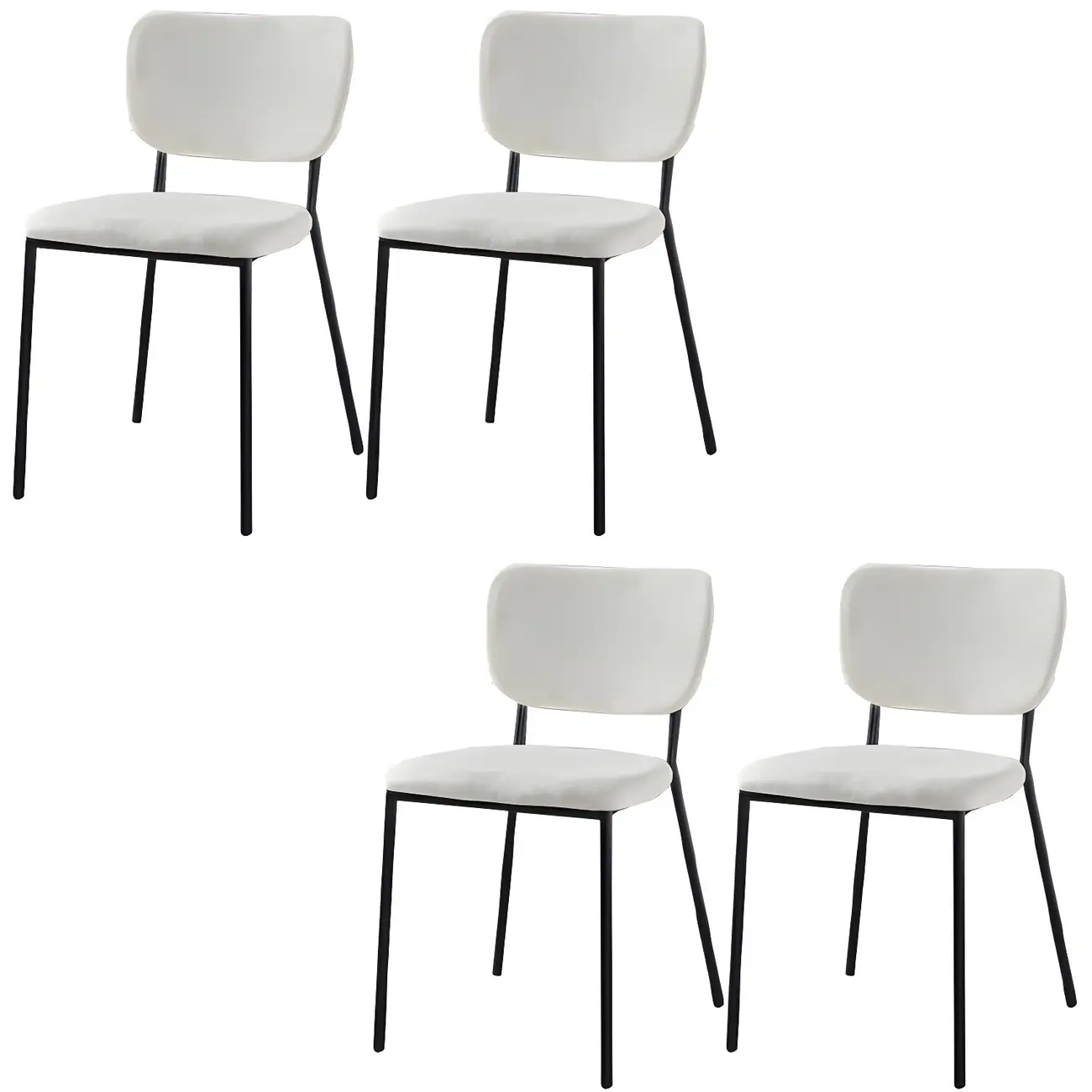 Glam Open Back Armless Stackable Faux Leather Dining Chair Image - 77 | homeyfad