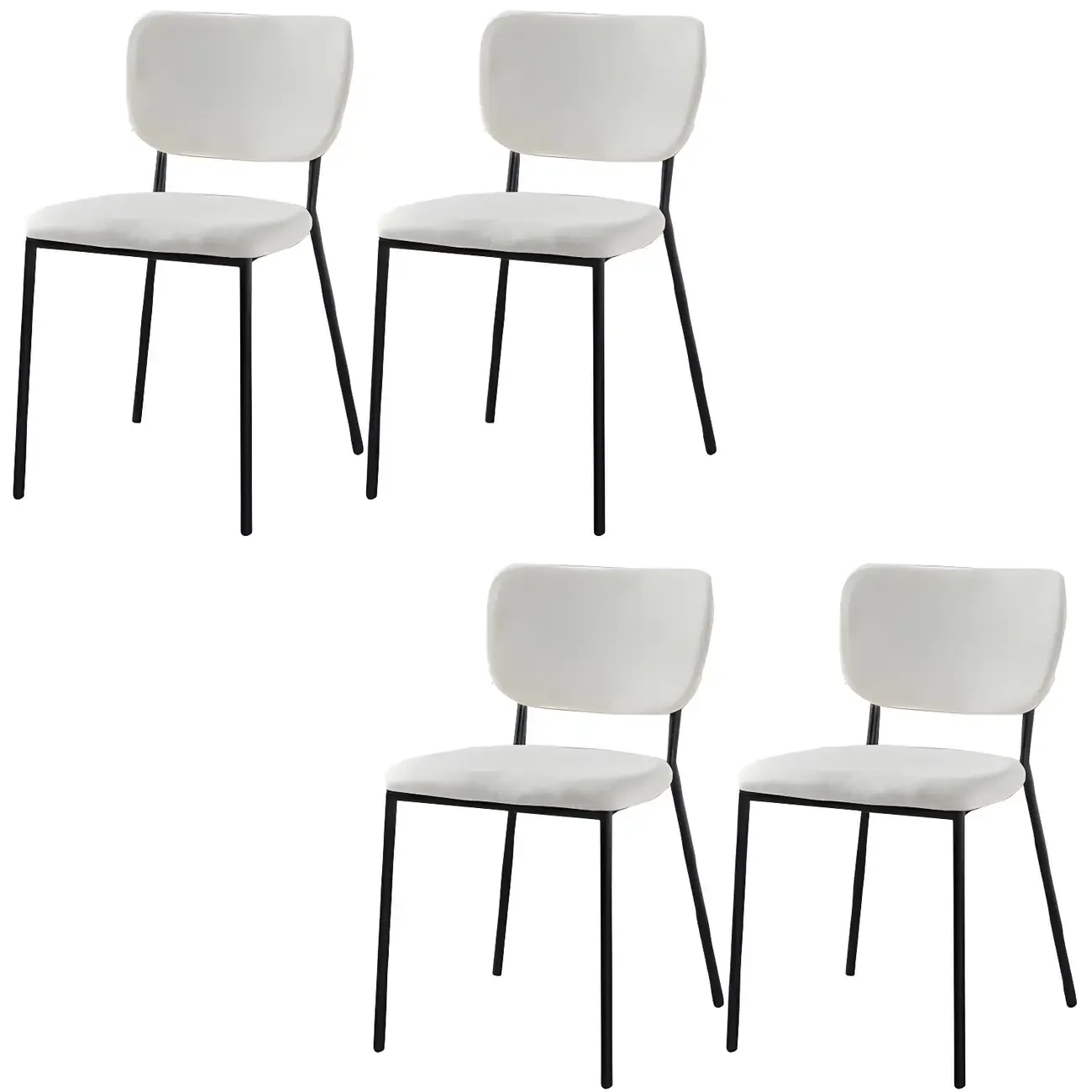 Glam Open Back Armless Stackable Faux Leather Dining Chair Image - 77