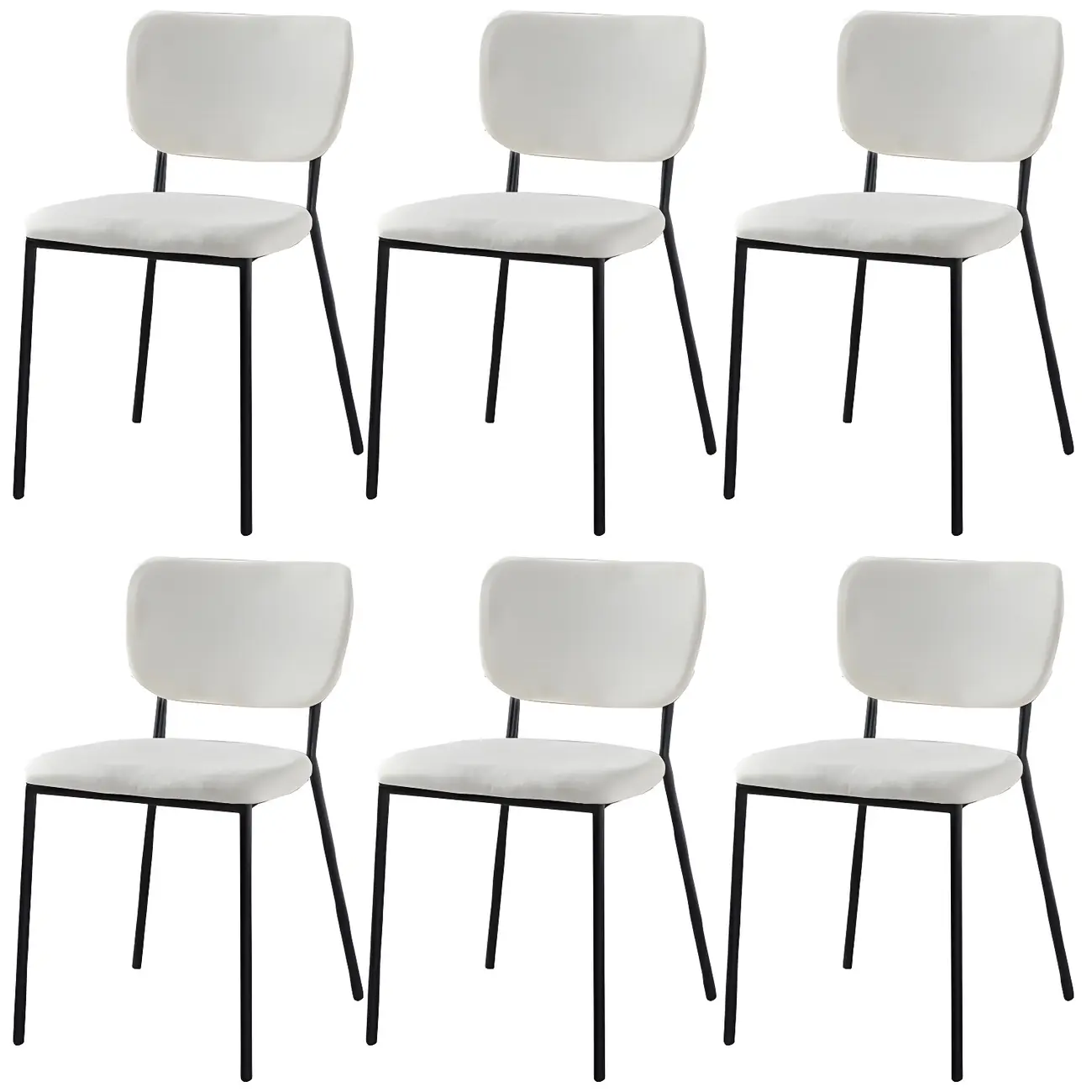 Glam Open Back Armless Stackable Faux Leather Dining Chair Image - 78 | homeyfad