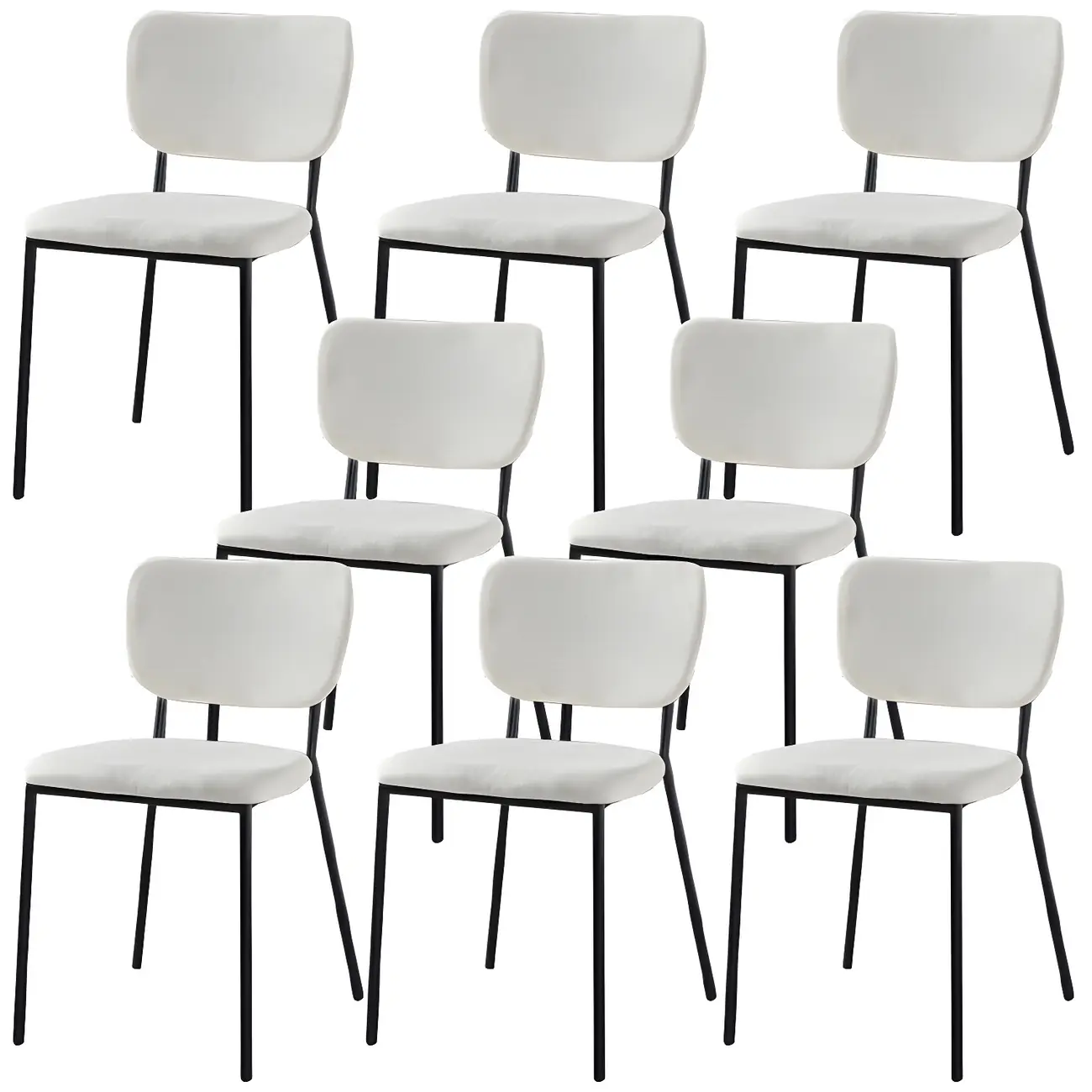Glam Open Back Armless Stackable Faux Leather Dining Chair Image - 79 | homeyfad