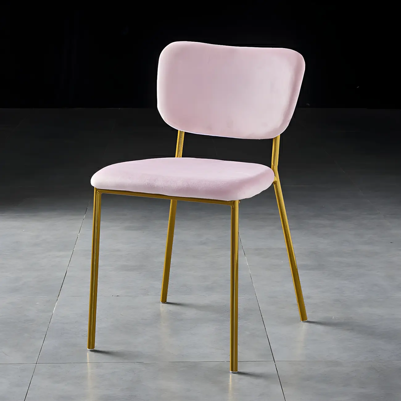 Glam Open Back Armless Stackable Faux Leather Dining Chair Image - 80 | homeyfad