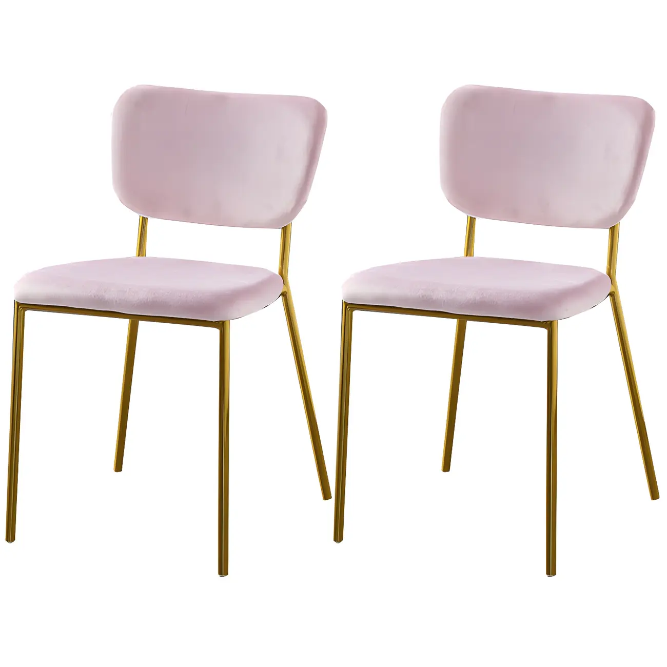 Glam Open Back Armless Stackable Faux Leather Dining Chair Image - 81 | homeyfad