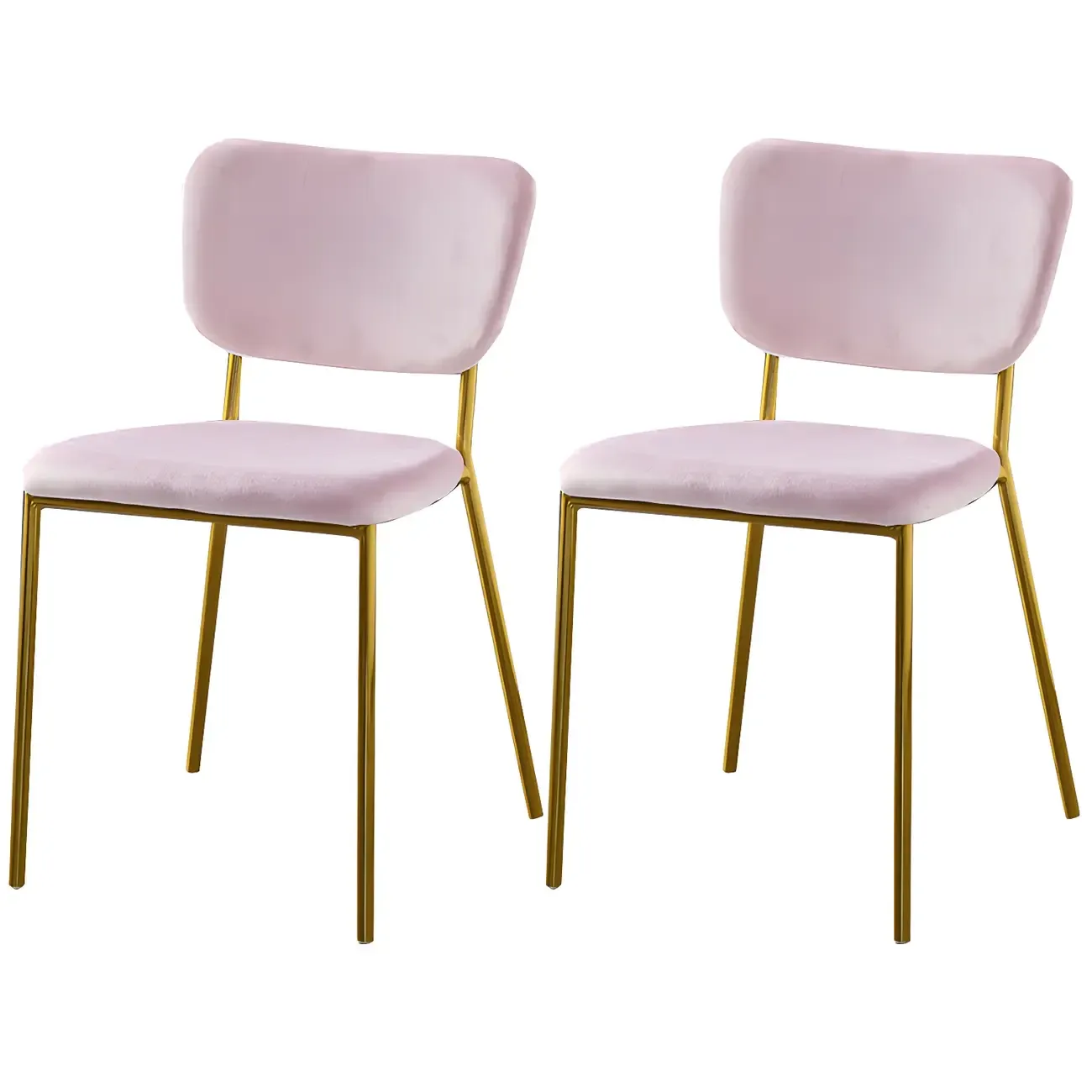 Glam Open Back Armless Stackable Faux Leather Dining Chair Image - 81