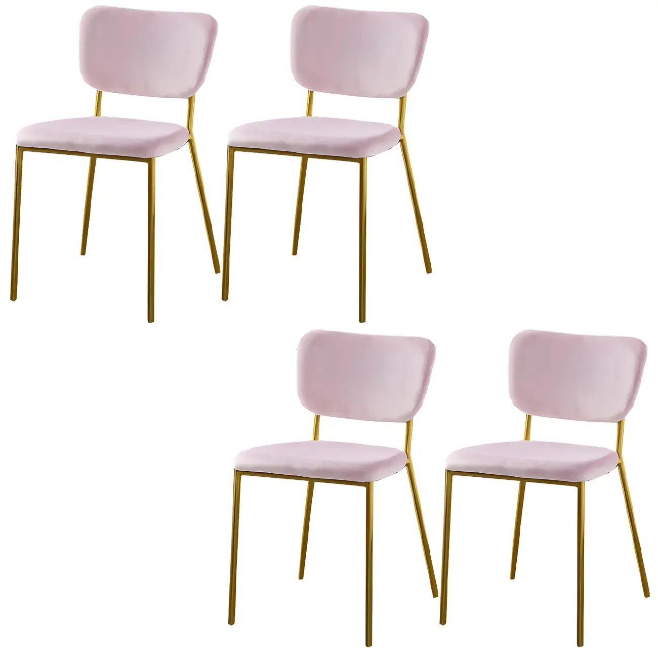 Glam Open Back Armless Stackable Faux Leather Dining Chair Image - 82