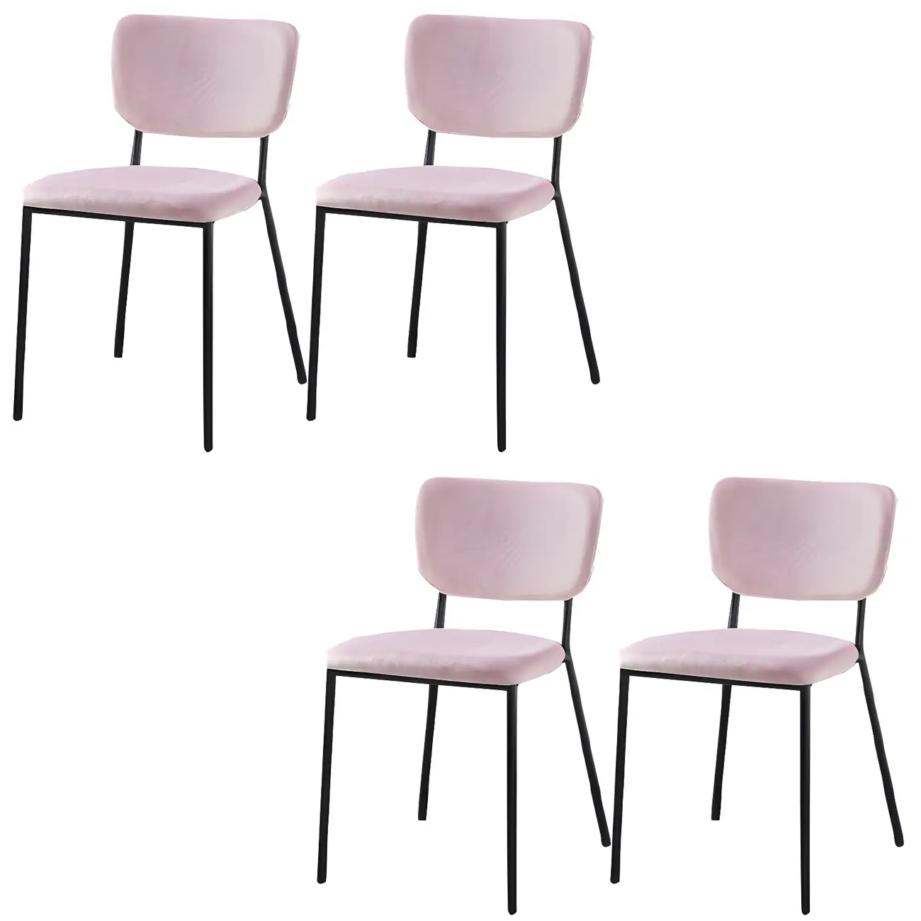 Glam Open Back Armless Stackable Faux Leather Dining Chair Image - 87 | homeyfad