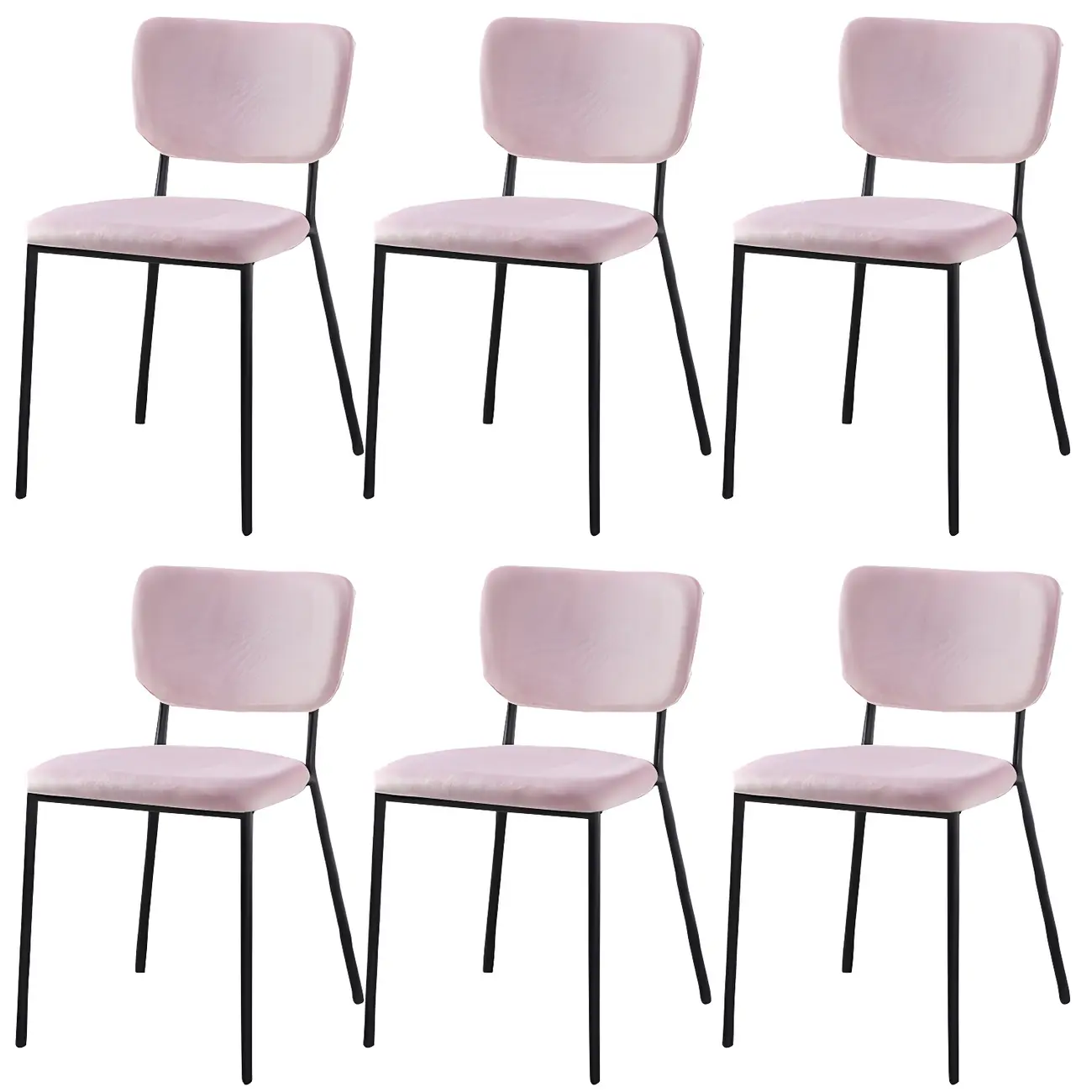 Glam Open Back Armless Stackable Faux Leather Dining Chair Image - 88 | homeyfad