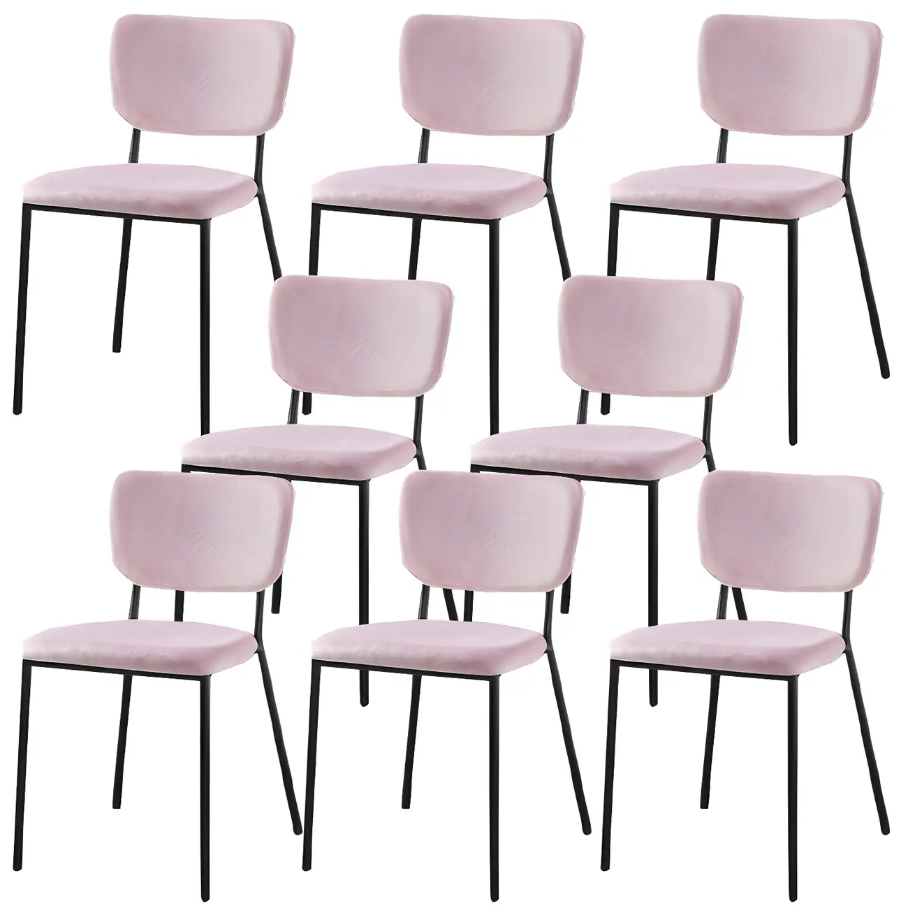 Glam Open Back Armless Stackable Faux Leather Dining Chair Image - 89 | homeyfad