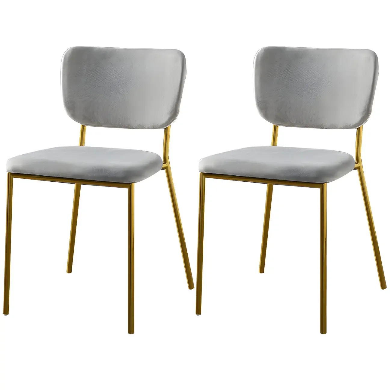 Glam Open Back Armless Stackable Faux Leather Dining Chair Image - 91