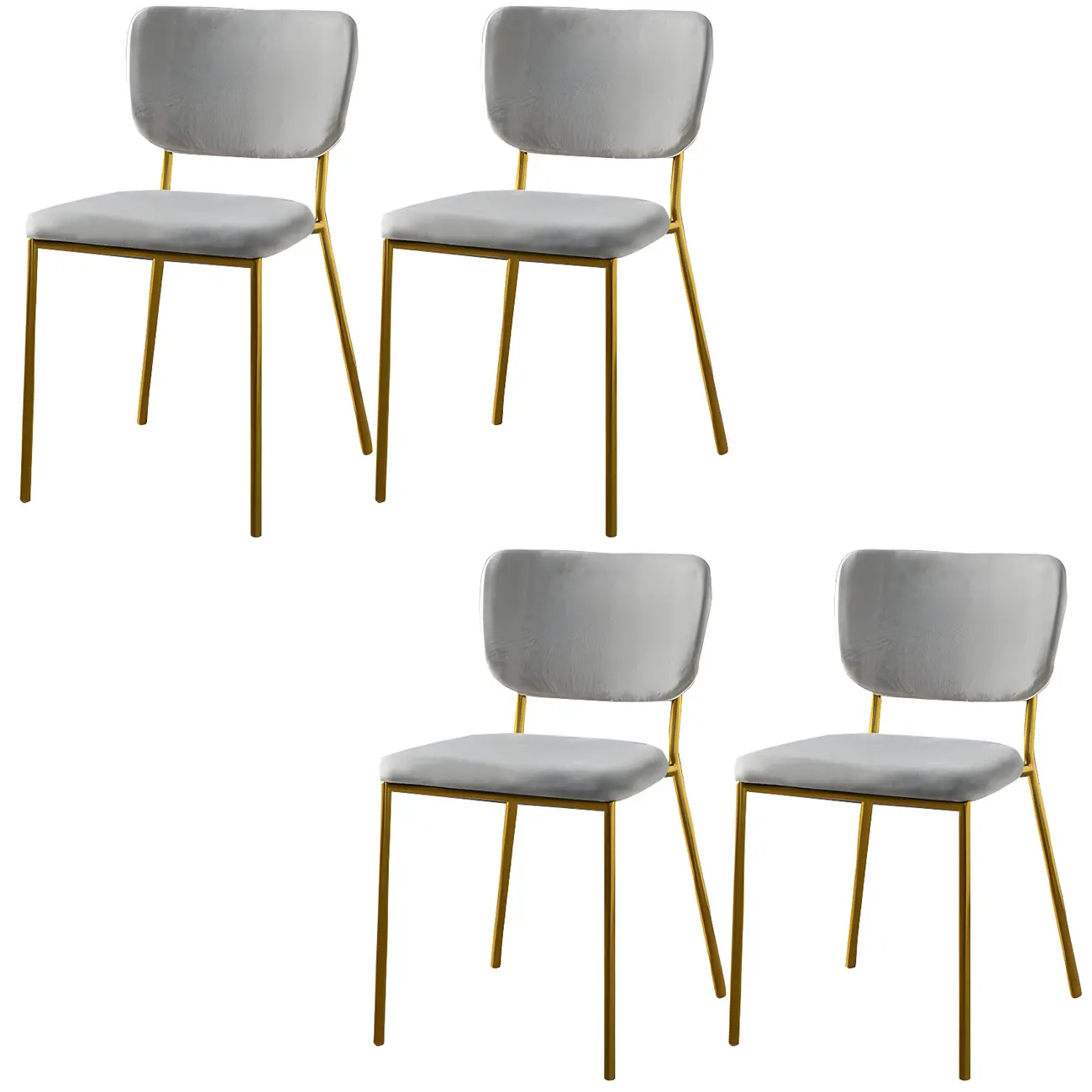 Glam Open Back Armless Stackable Faux Leather Dining Chair Image - 92 | homeyfad