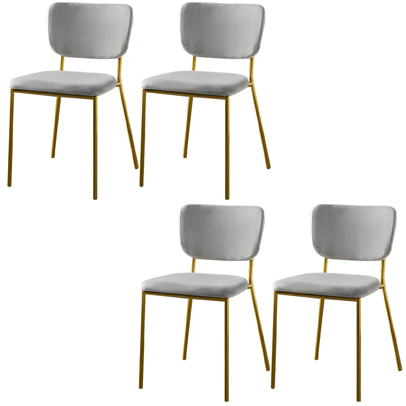 Glam Open Back Armless Stackable Faux Leather Dining Chair Image - 92