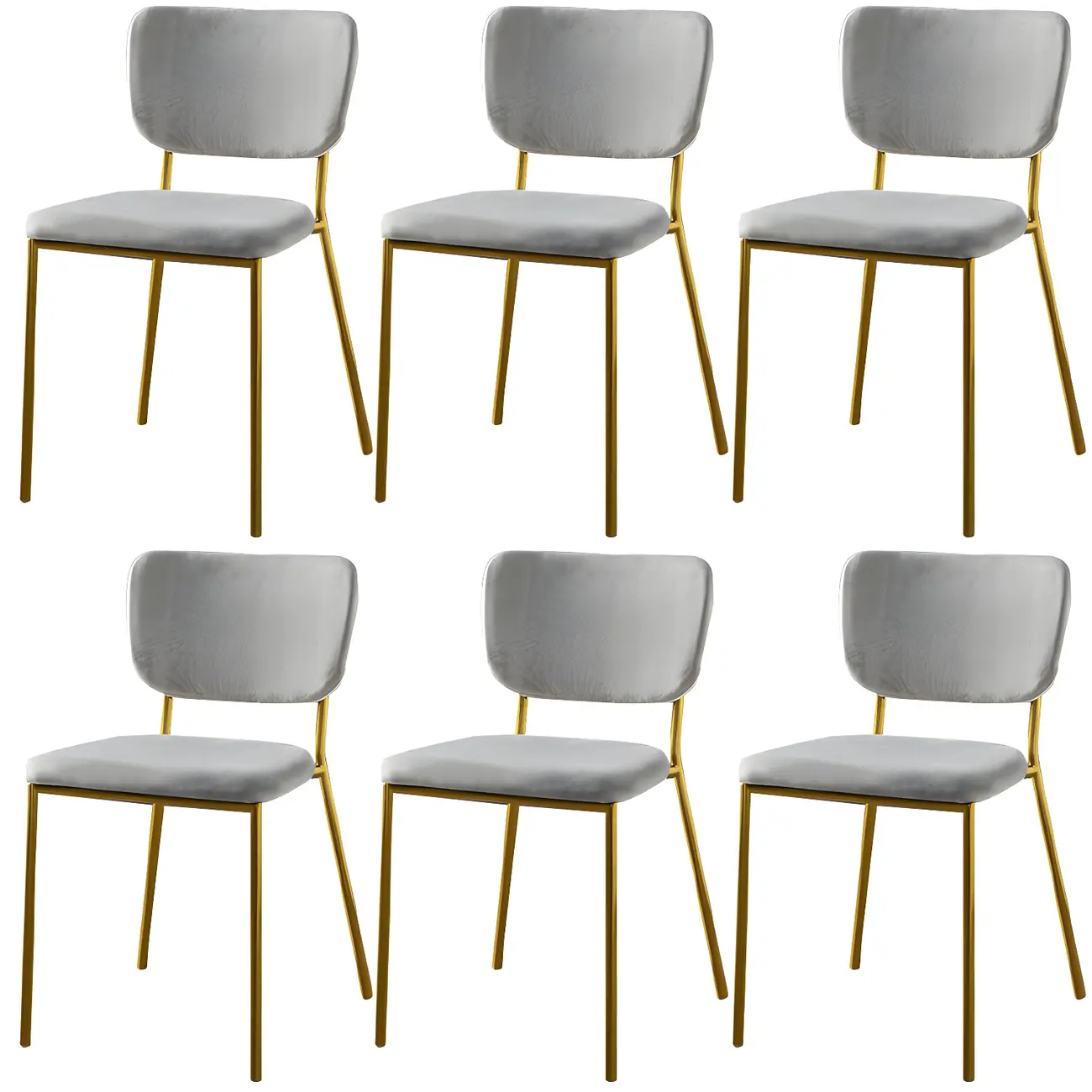 Glam Open Back Armless Stackable Faux Leather Dining Chair Image - 93 | homeyfad