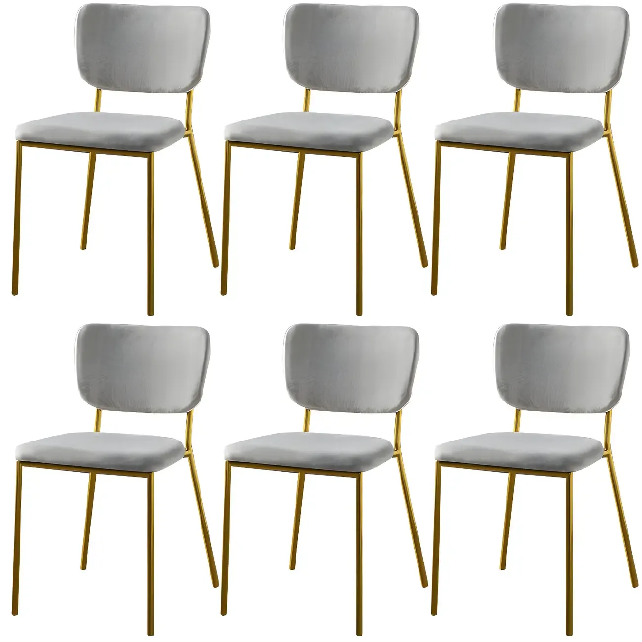 Glam Open Back Armless Stackable Faux Leather Dining Chair Image - 93