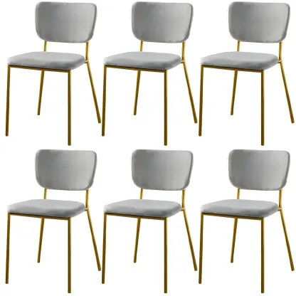 Glam Open Back Armless Stackable Faux Leather Dining Chair Image - 93