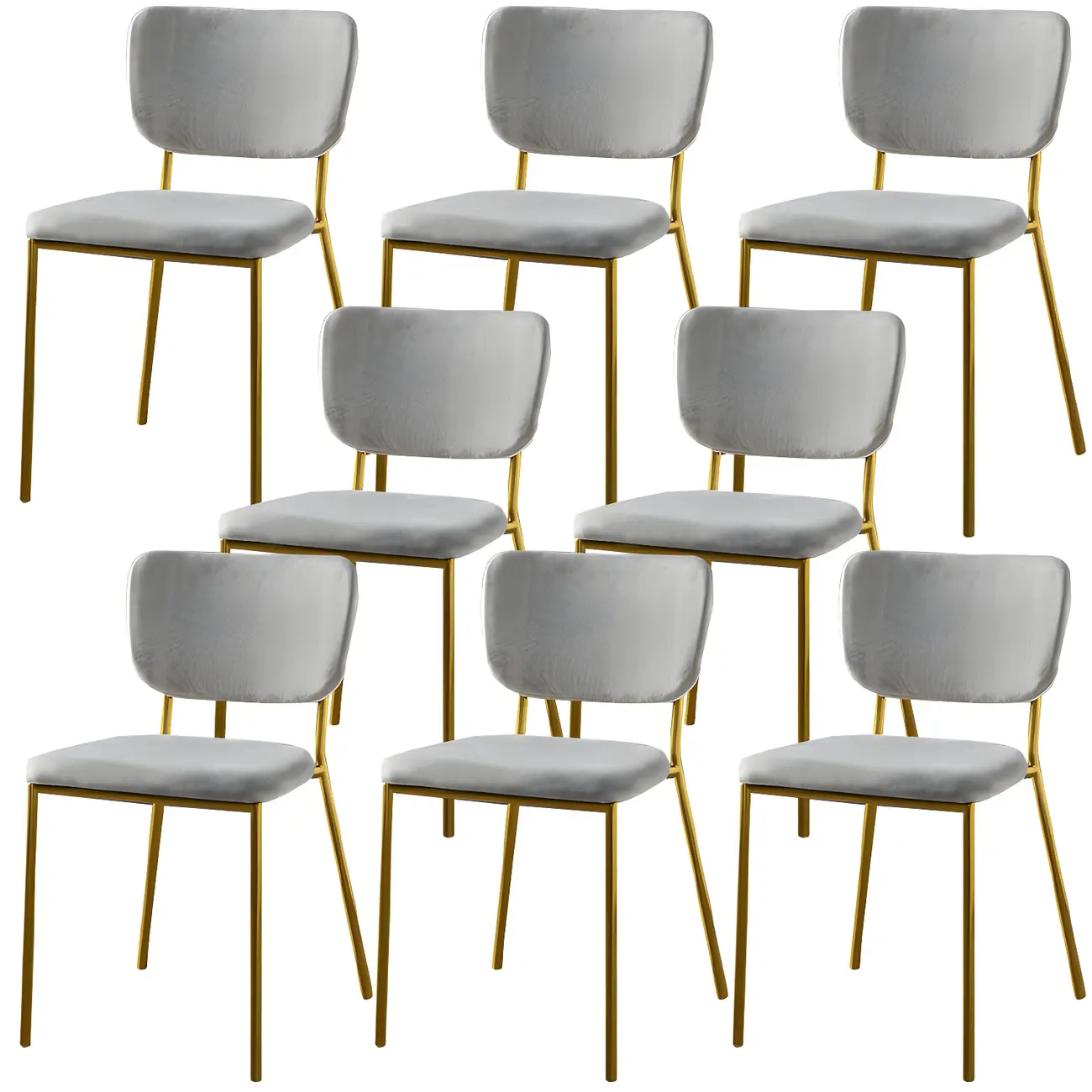 Glam Open Back Armless Stackable Faux Leather Dining Chair Image - 94 | homeyfad