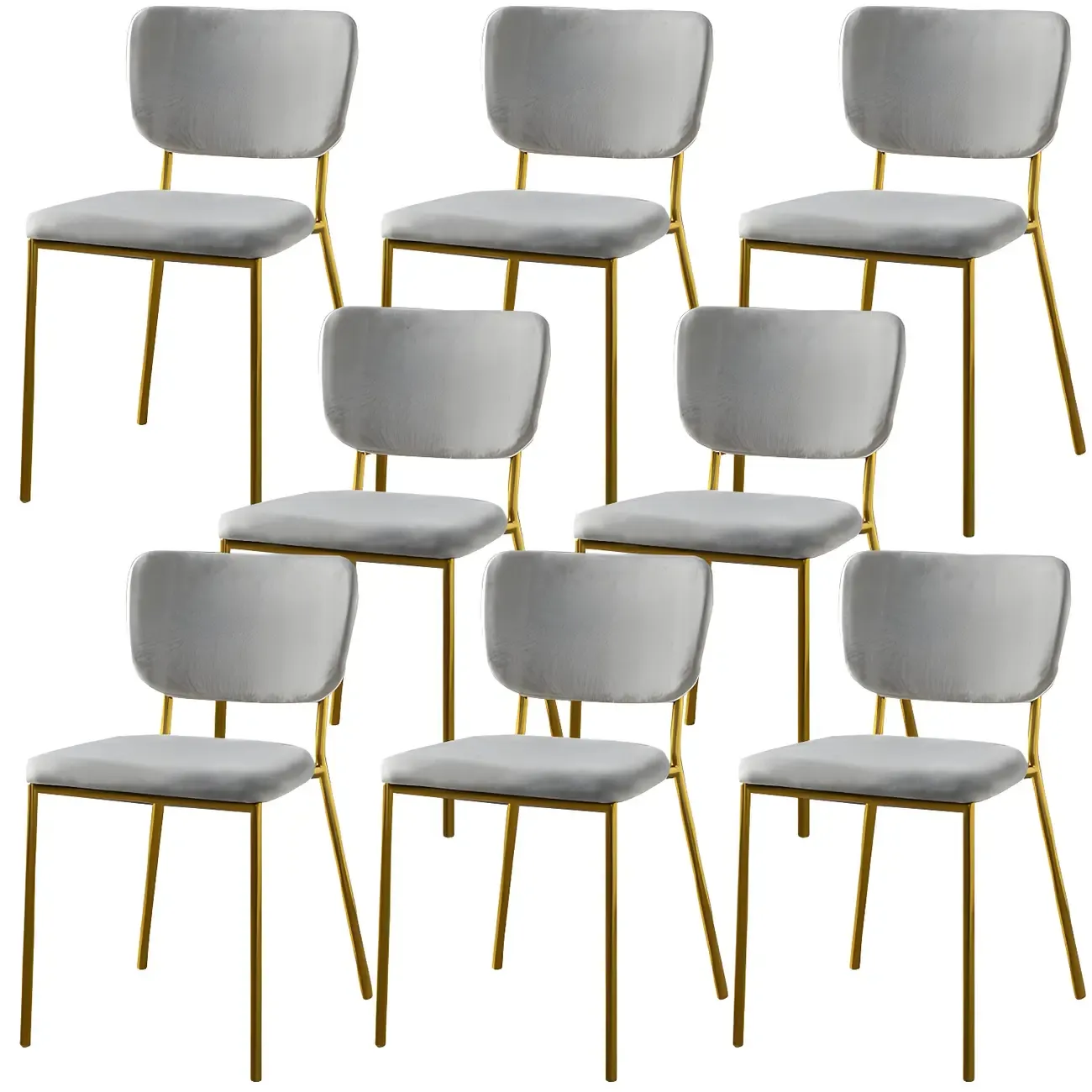 Glam Open Back Armless Stackable Faux Leather Dining Chair Image - 94