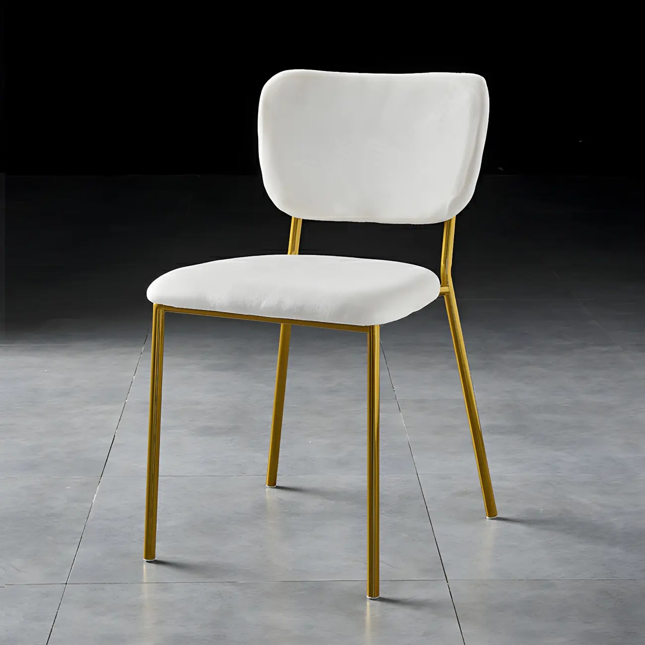 Glam Open Back Armless Stackable Faux Leather Dining Chair Image - 100 | homeyfad