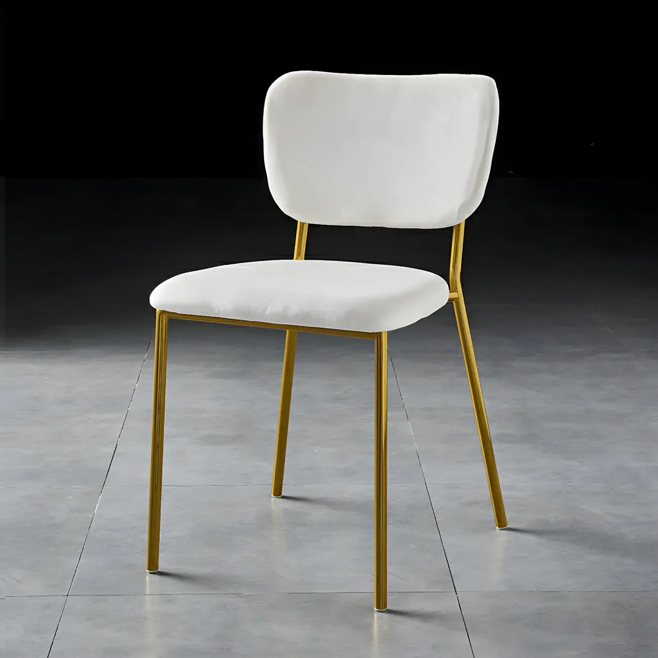 Glam Open Back Armless Stackable Faux Leather Dining Chair Image - 100