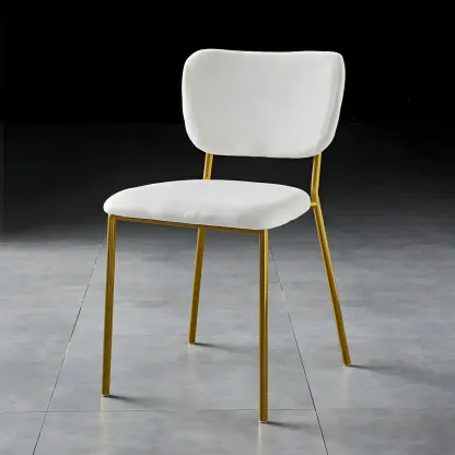 Glam Open Back Armless Stackable Faux Leather Dining Chair Image - 100