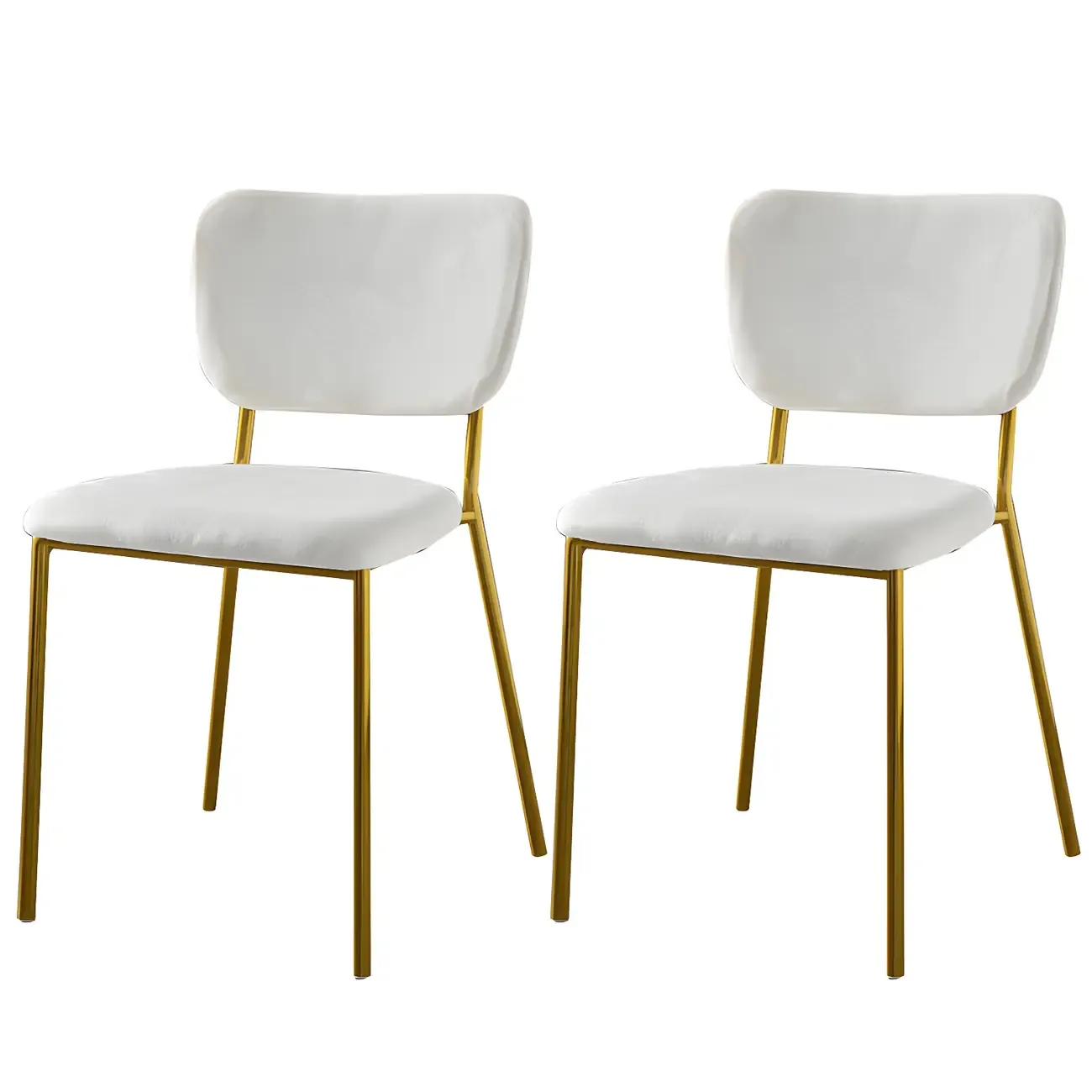 Glam Open Back Armless Stackable Faux Leather Dining Chair Image - 101