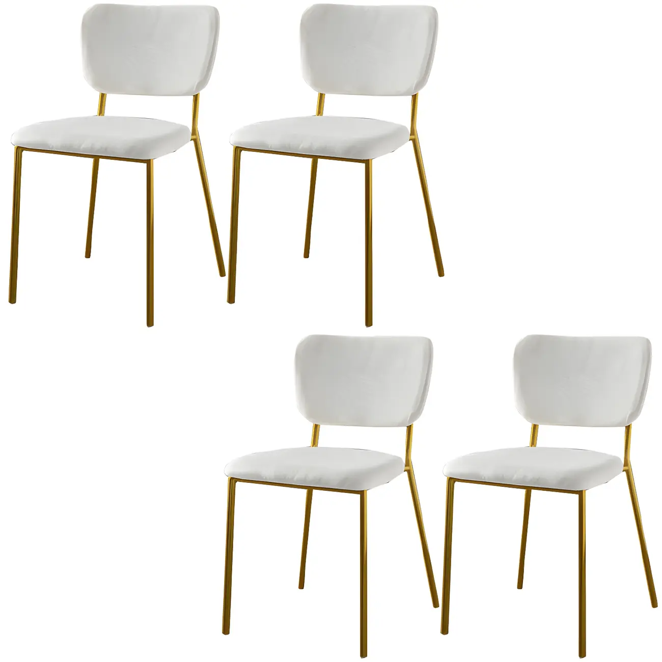 Glam Open Back Armless Stackable Faux Leather Dining Chair Image - 102 | homeyfad