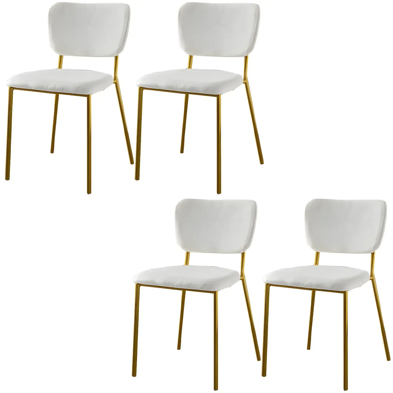 Glam Open Back Armless Stackable Faux Leather Dining Chair Image - 102