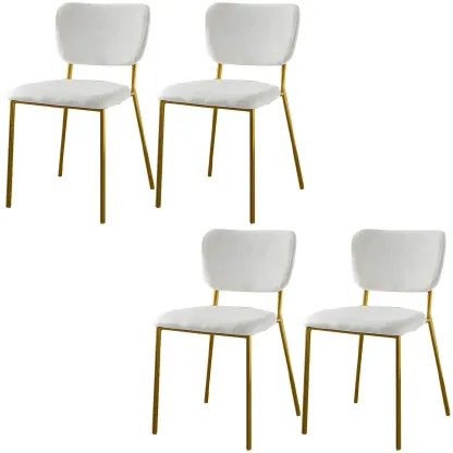 Glam Open Back Armless Stackable Faux Leather Dining Chair Image - 102