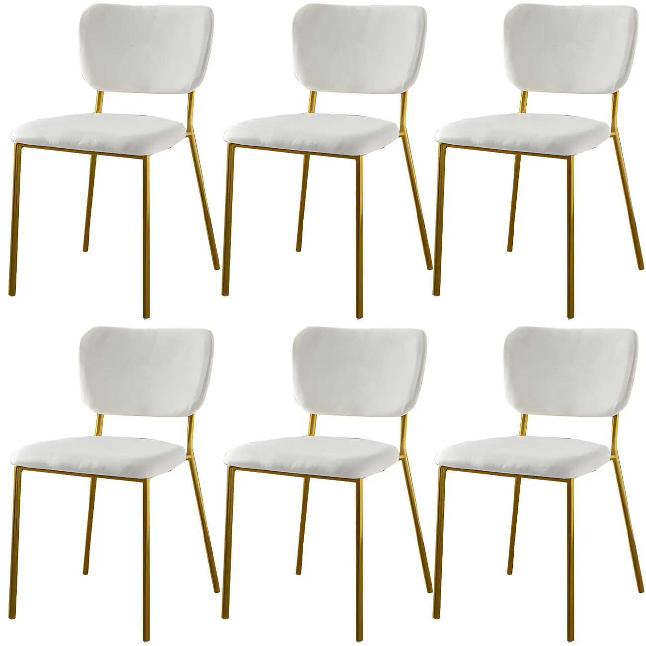 Glam Open Back Armless Stackable Faux Leather Dining Chair Image - 103 | homeyfad