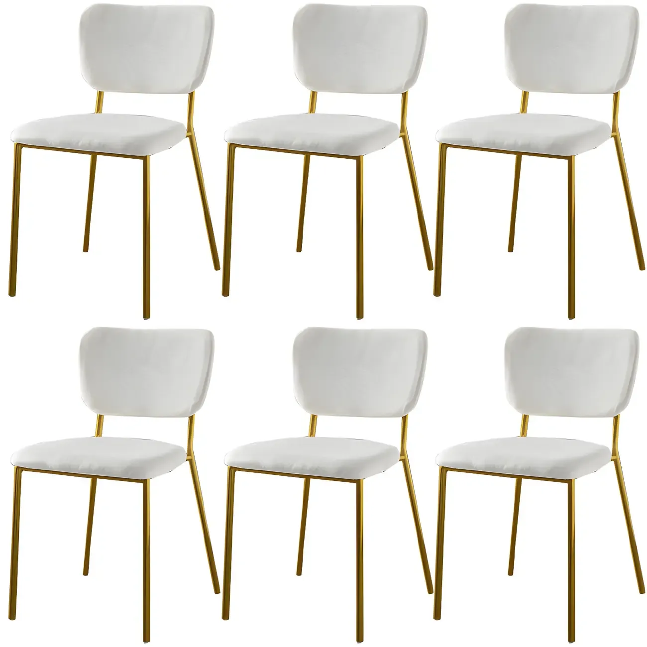 Glam Open Back Armless Stackable Faux Leather Dining Chair Image - 103