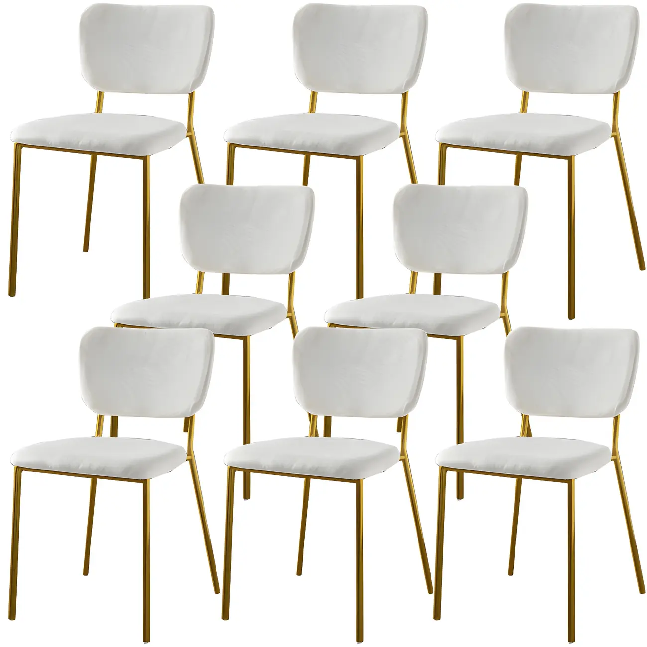 Glam Open Back Armless Stackable Faux Leather Dining Chair Image - 104 | homeyfad