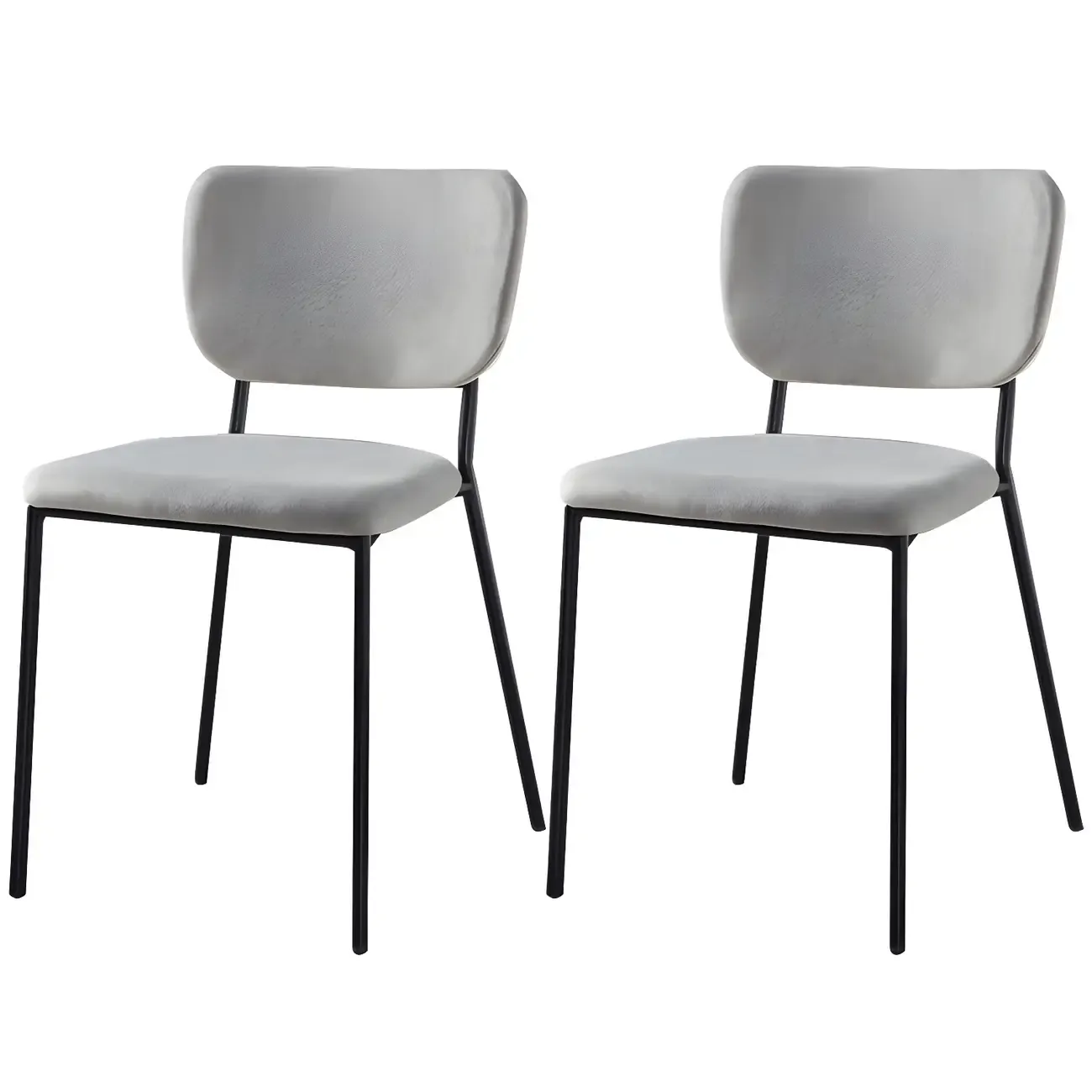 Glam Open Back Armless Stackable Faux Leather Dining Chair Image - 106