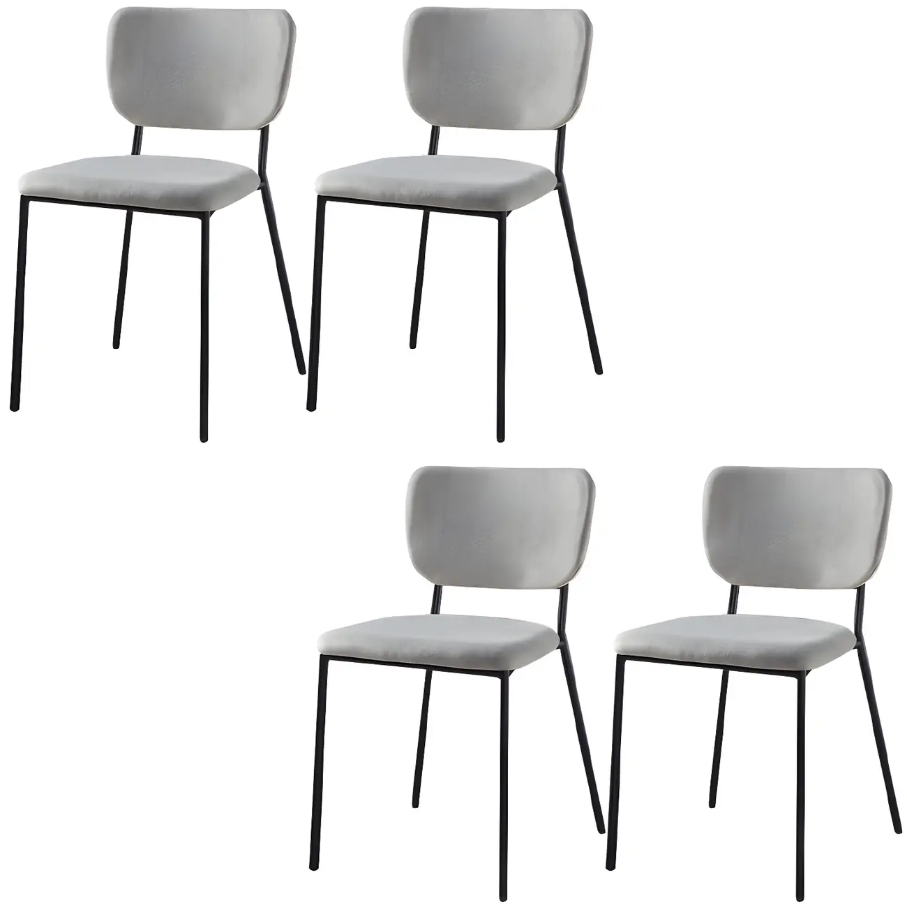 Glam Open Back Armless Stackable Faux Leather Dining Chair Image - 107 | homeyfad