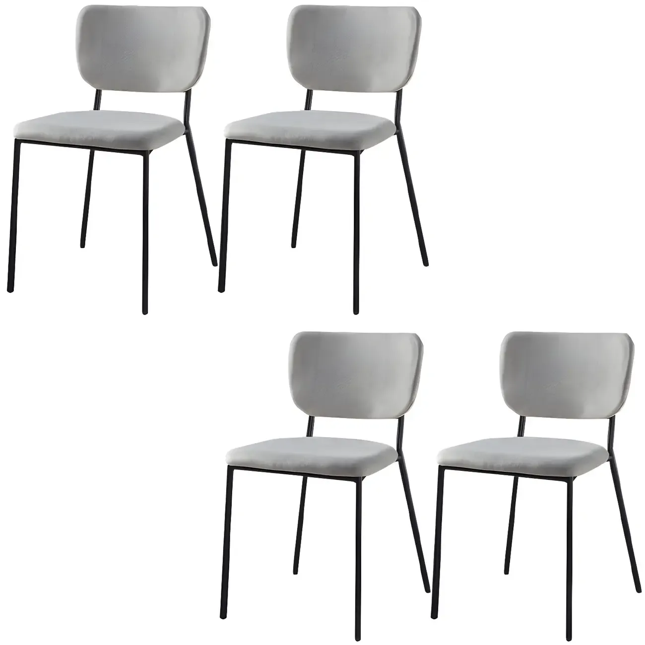 Glam Open Back Armless Stackable Faux Leather Dining Chair Image - 107