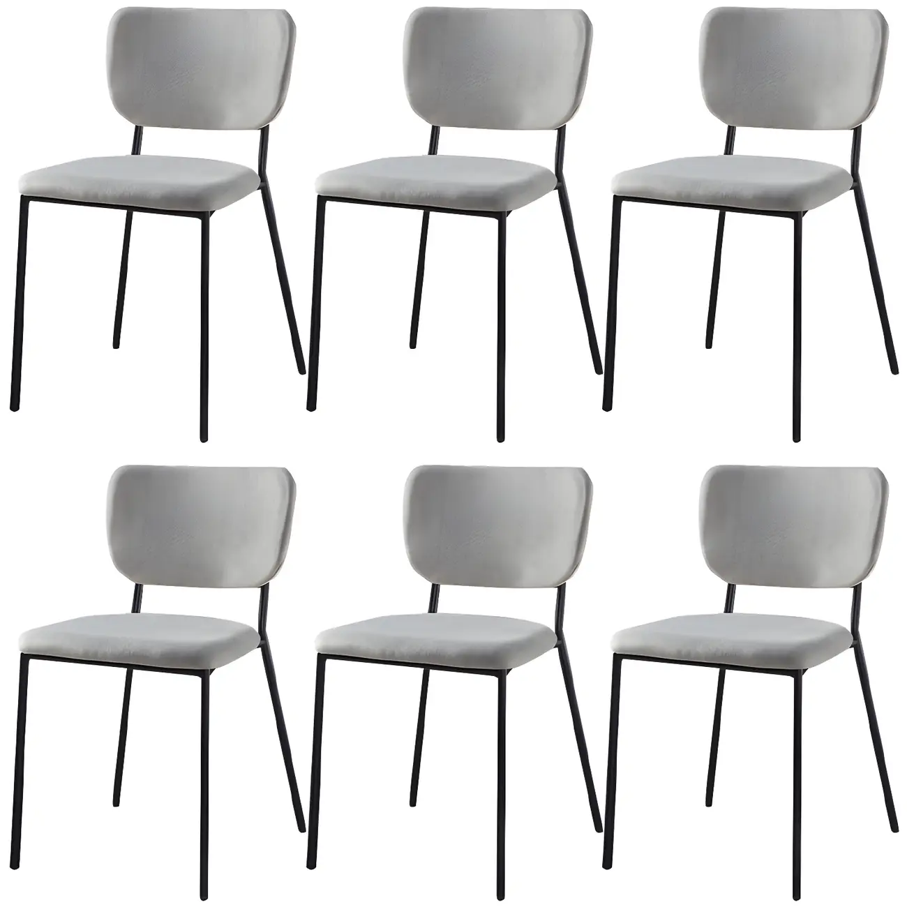 Glam Open Back Armless Stackable Faux Leather Dining Chair Image - 108 | homeyfad