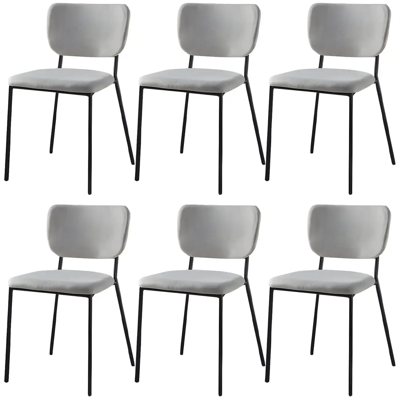 Glam Open Back Armless Stackable Faux Leather Dining Chair Image - 108