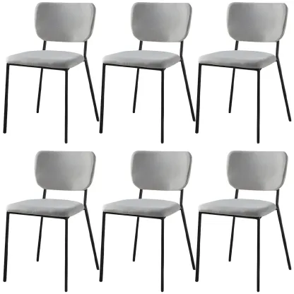 Glam Open Back Armless Stackable Faux Leather Dining Chair Image - 108