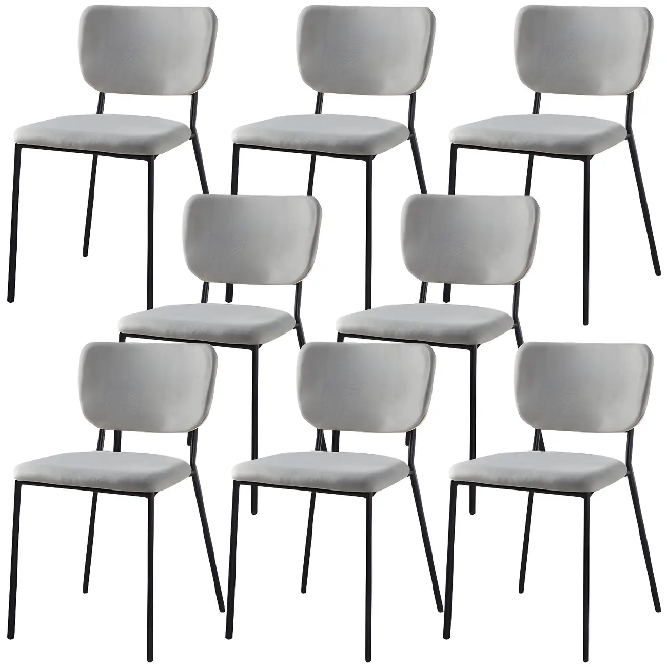 Glam Open Back Armless Stackable Faux Leather Dining Chair Image - 109 | homeyfad