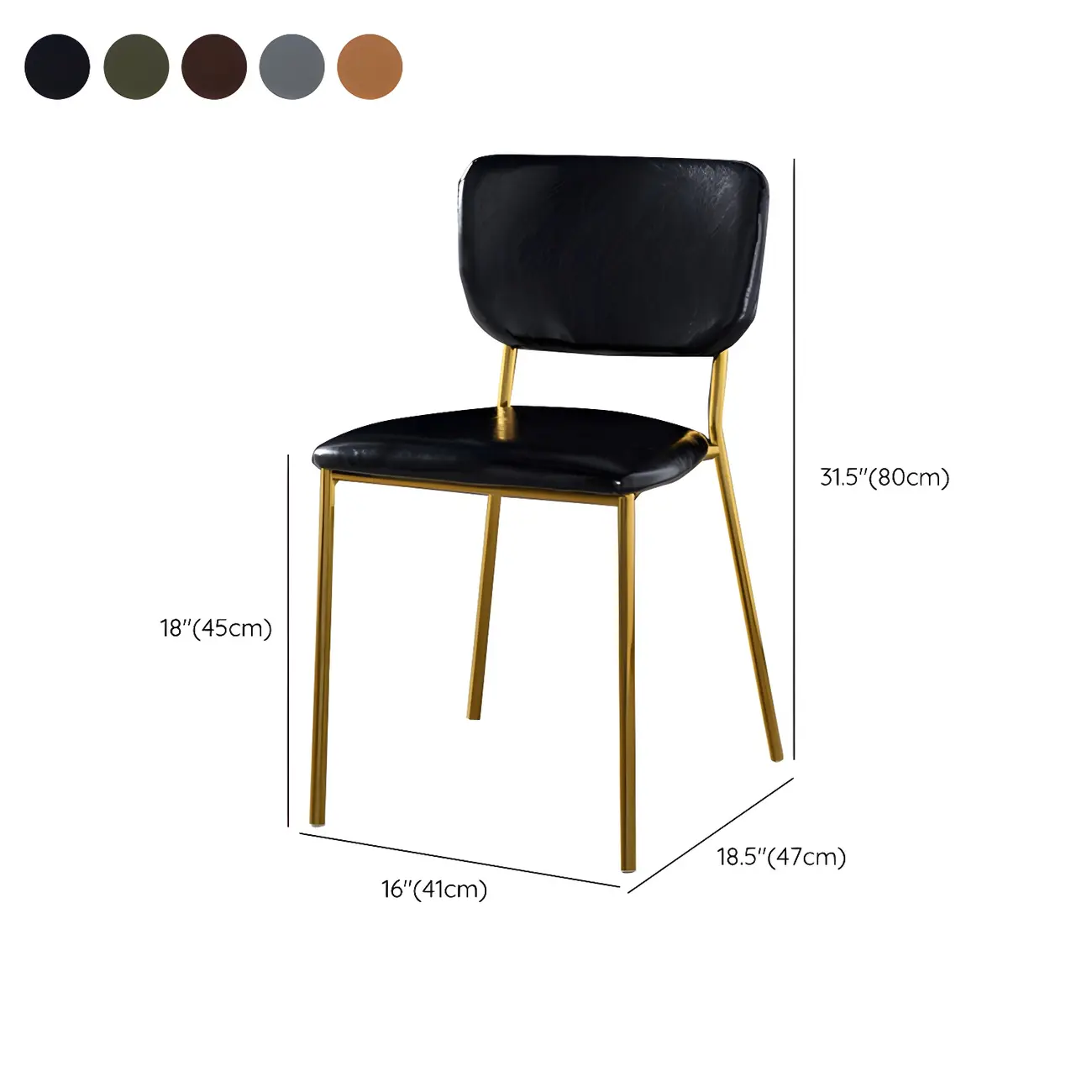Glam Open Back Armless Stackable Faux Leather Dining Chair Image - 110 | homeyfad