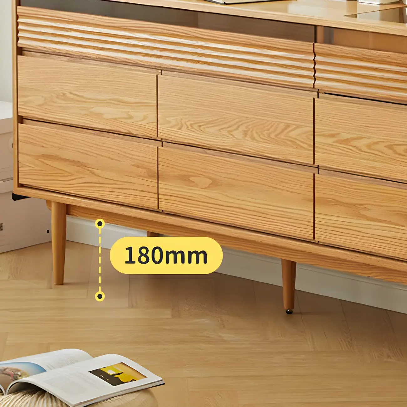 Minimalist Natural Wood Dresser with 8-Drawers for Bedroom Image - 6 | homeyfad