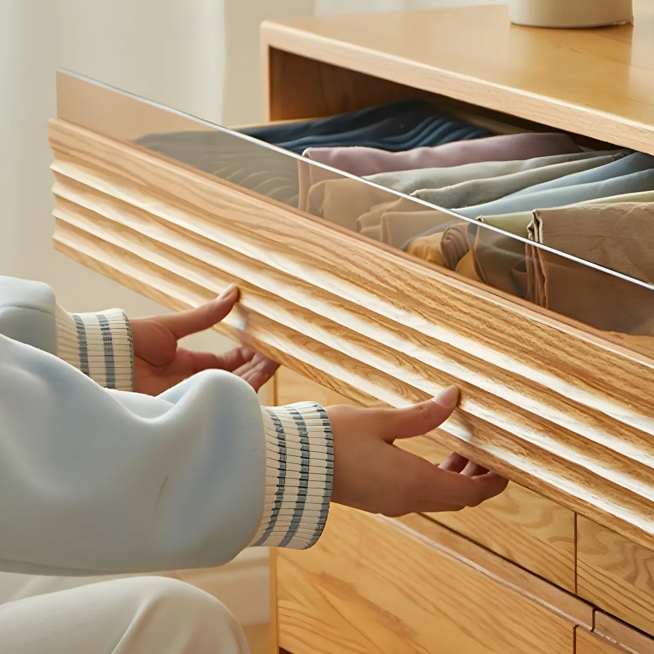 Minimalist Natural Wood Dresser with 8-Drawers for Bedroom Image - 11 | homeyfad