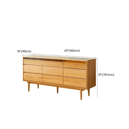 Minimalist Natural Wood Dresser with 8-Drawers for Bedroom #size