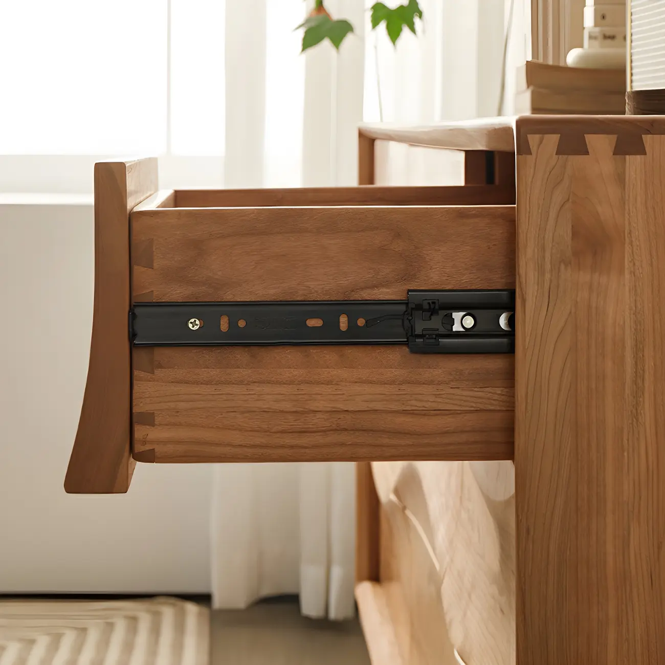 Nordic Natural Wooden Dresser with 9 Drawers for Bedroom Use Image - 7 | homeyfad