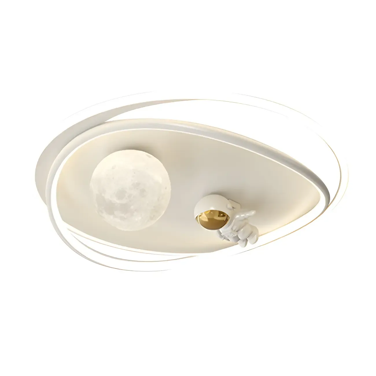 White Iron Kids LED Flush Mount Ceiling Light - 19-20 Inch Size Image - 16