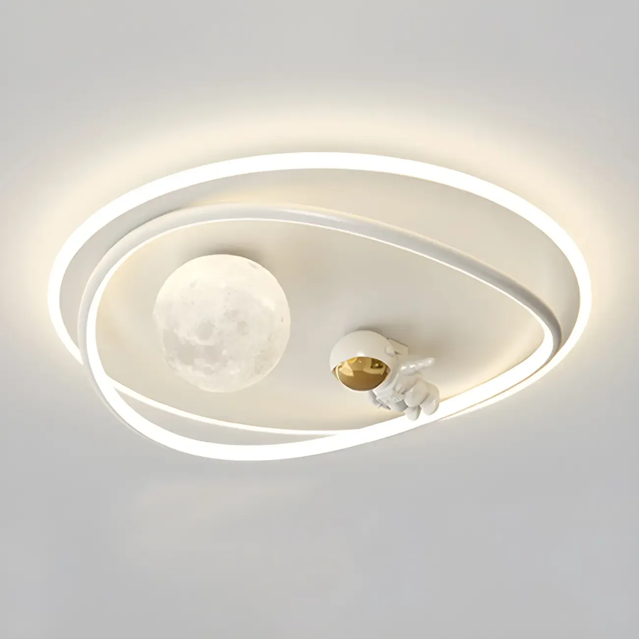 White Iron Kids LED Flush Mount Ceiling Light - 19-20 Inch Size Image - 10