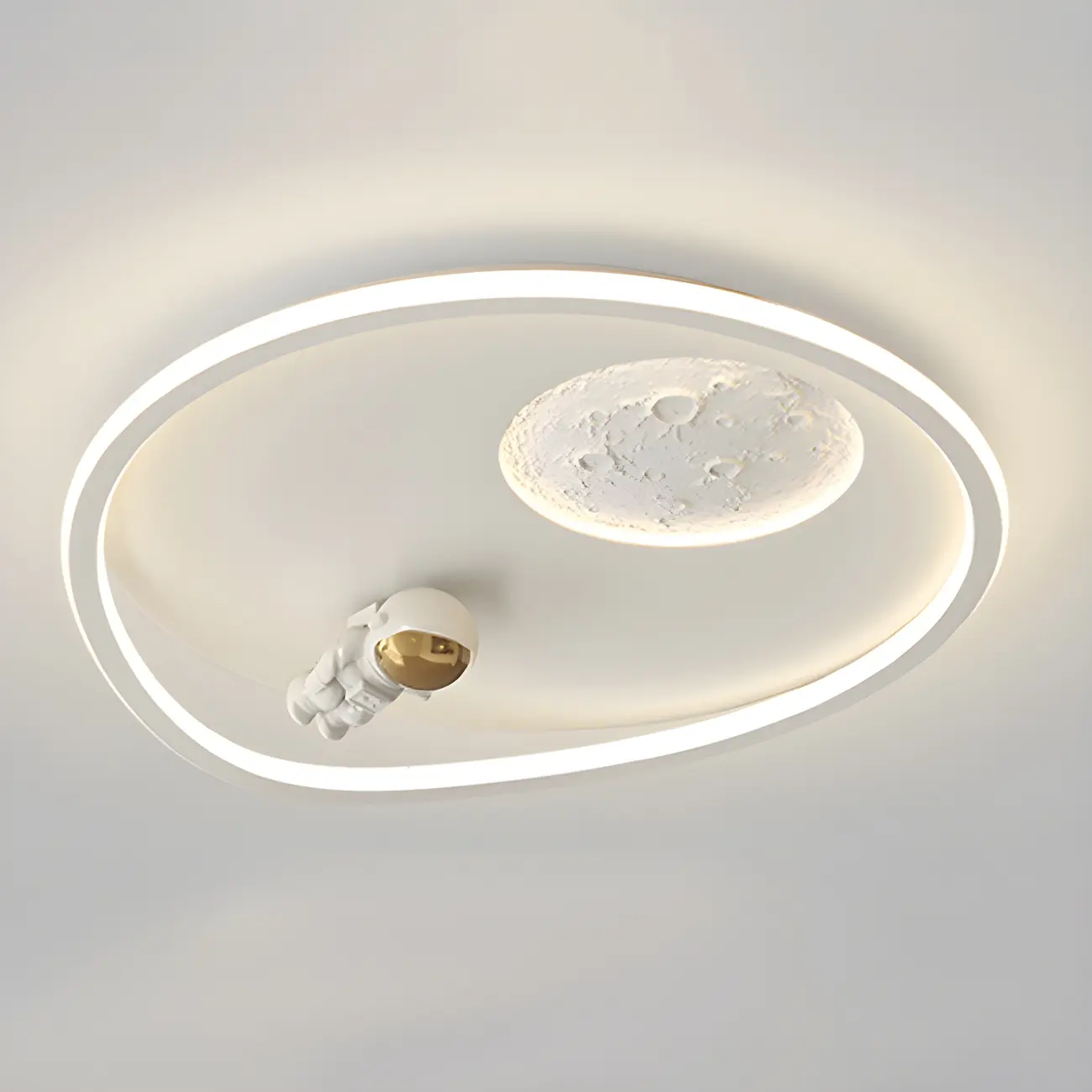 White Iron Kids LED Flush Mount Ceiling Light - 19-20 Inch Size Image - 11 | homeyfad